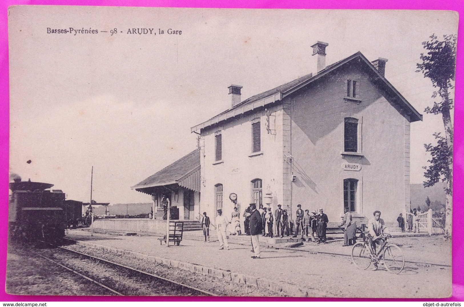 Cpa Arudy La Gare Carte Postale 64 Pyrénées Atlantiques Rare Proche Buzy Ogeu Les Bains Rébénacq Pau - Arudy