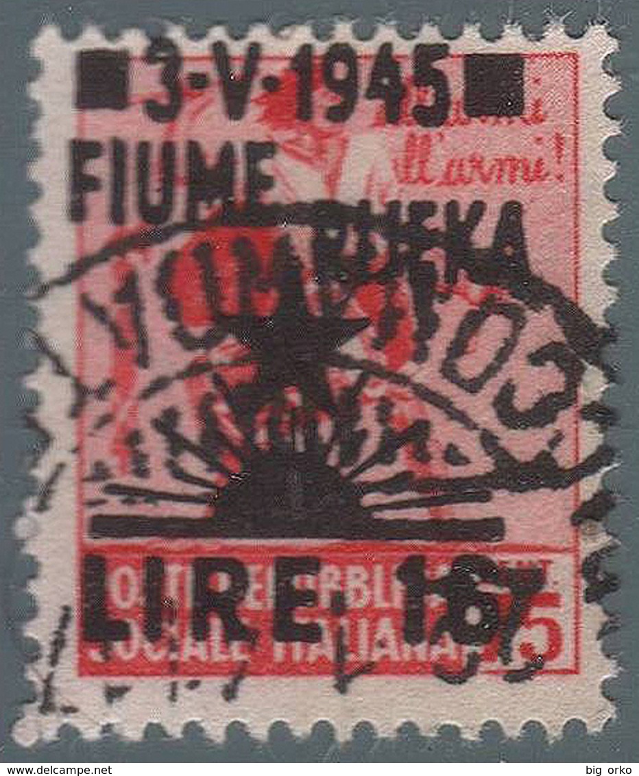 Occupazione Jugoslava: FIUME - Monumenti Distrutti Lire 16 Su 75 C. Rosa - 1945 - Altri & Non Classificati