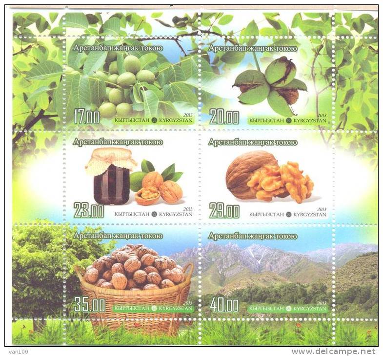 2013. Kyrgyzstan, Walnut, S/s Perforate,  Mint/** - Kyrgyzstan