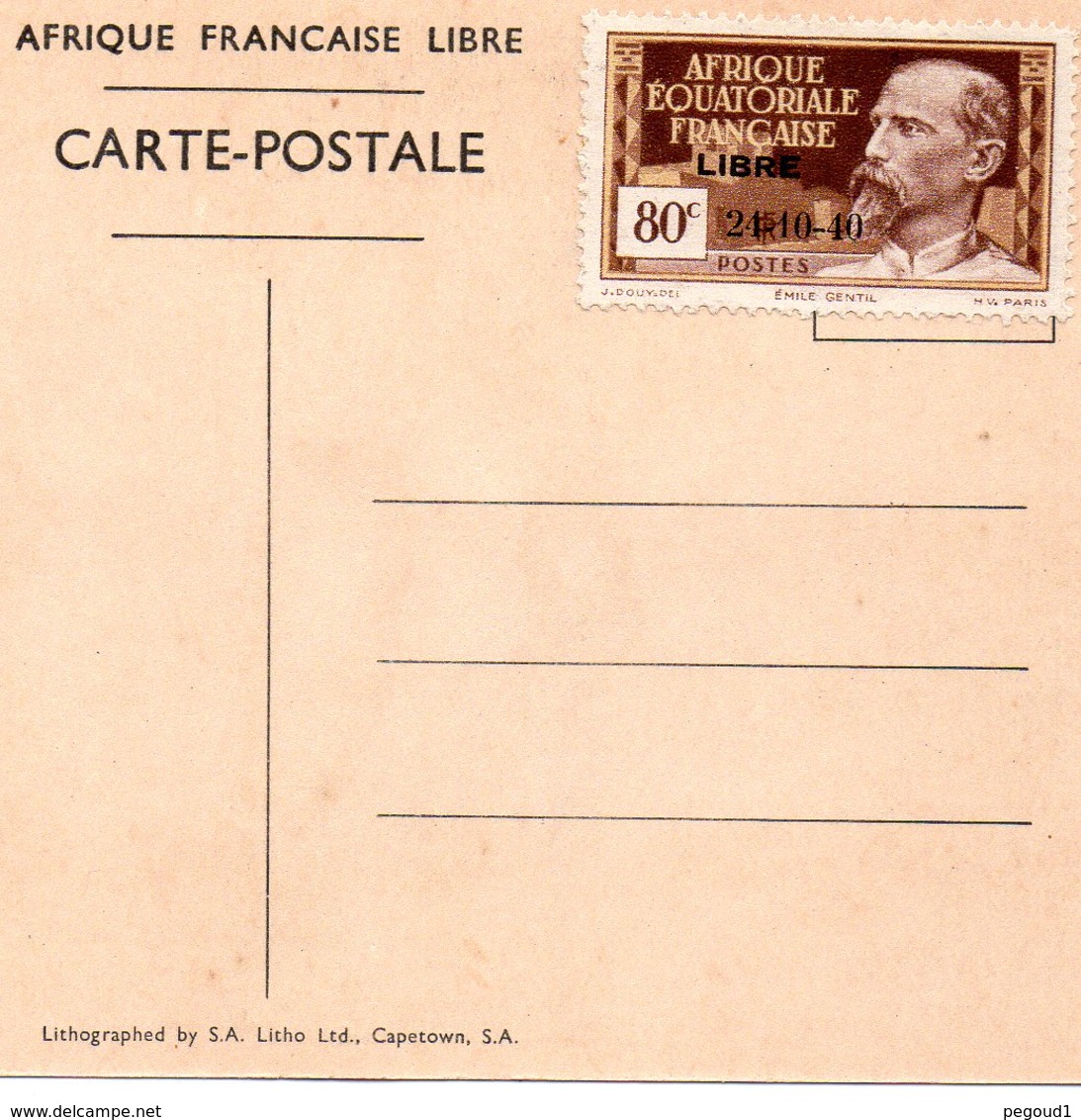 BRAZZAVILLE (CONGO ).ARRIVEE DU GENERAL DE GAULLE.FRANCE LIBRE.TIMBRE SURCHARGE 24 OCTOBRE 1940.achat Immédiat - Brazzaville