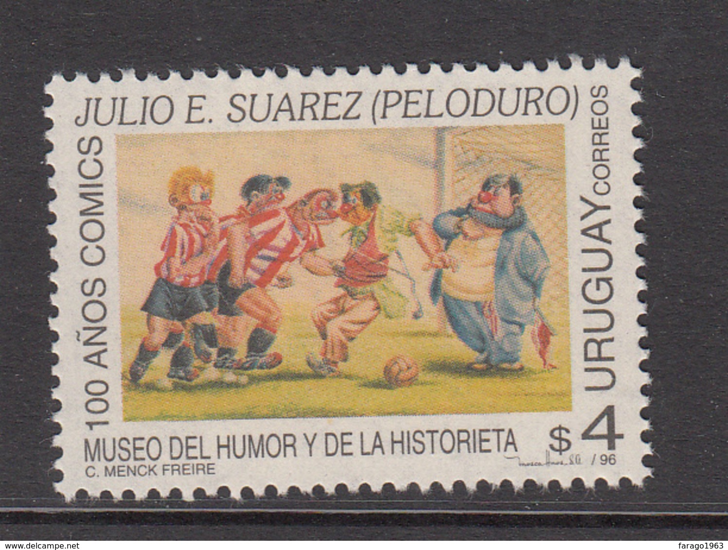 1996 Uruguay Cartoons Football Art  Complete Set Of 1 MNH - Uruguay