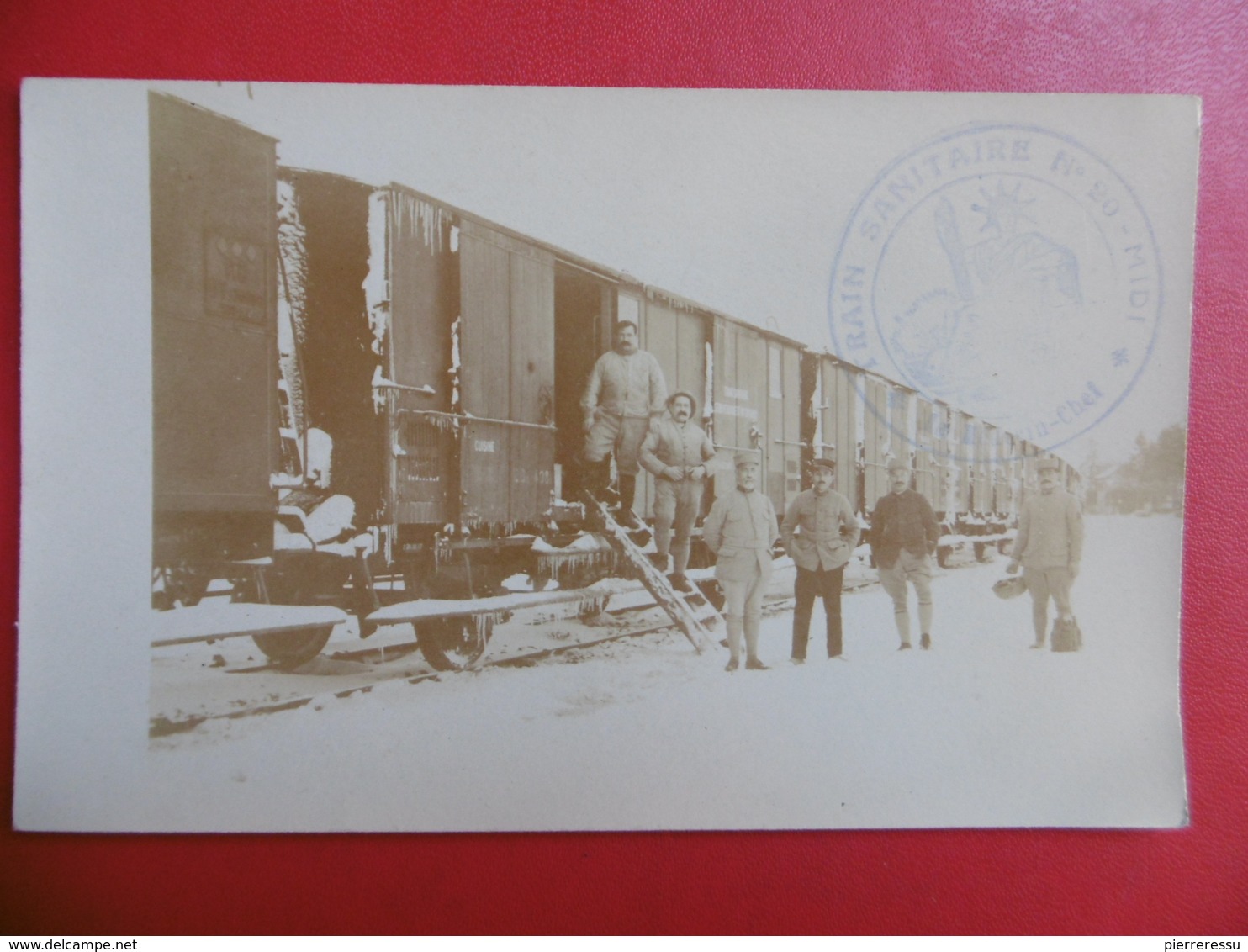 GARE MILITAIRE VIDAL BEZIERS CACHET TRAIN SANITAIRE N° 20 MIDI CARTE PHOTO - Régiments