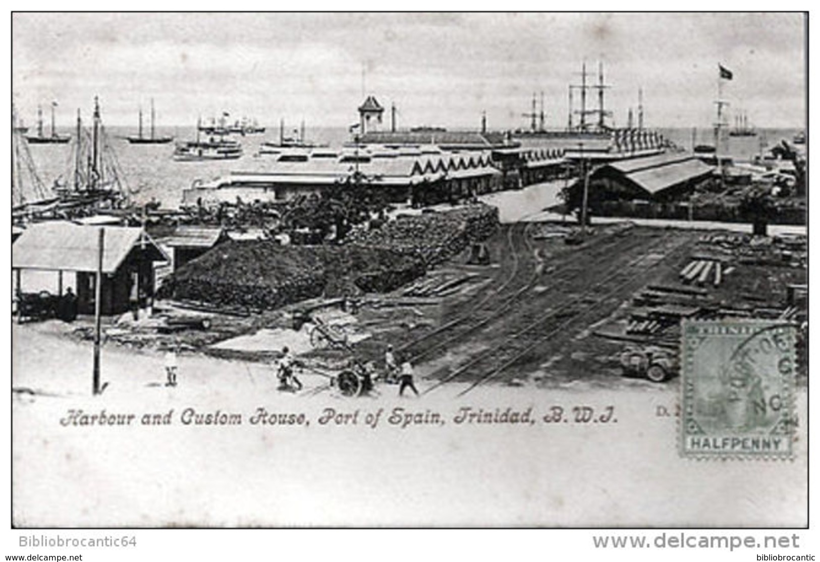 CARAÏBES TRINIDAD < HARBOUR AND CUSTOM HOUSE, PORT OF SPAIN, TRINIDAD, B.W.J. - Autres & Non Classés