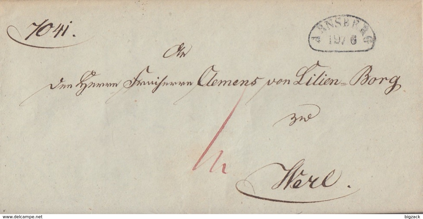 Preussen Brief Nierenstempel Arnsberg 19.6.(1838) Gel. Nach Werl Mit Inhalt - Briefe U. Dokumente