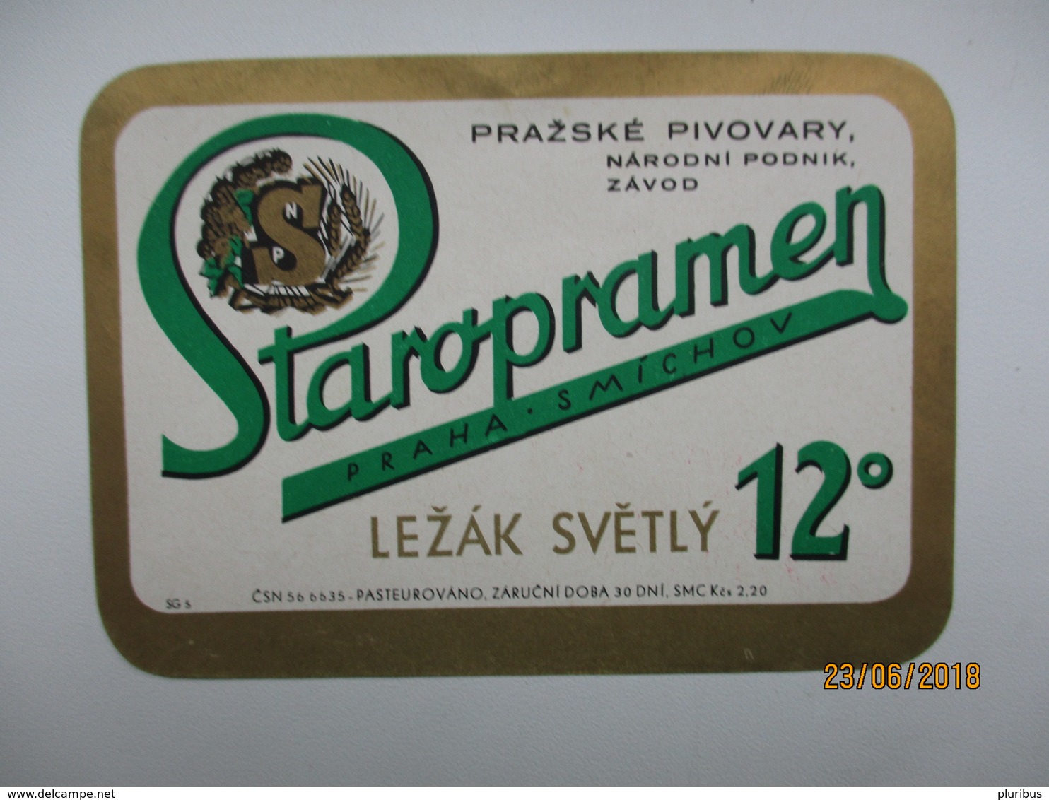 STAROPRAMEN , PRAHA  , BEER LABEL   , 0 - Bière