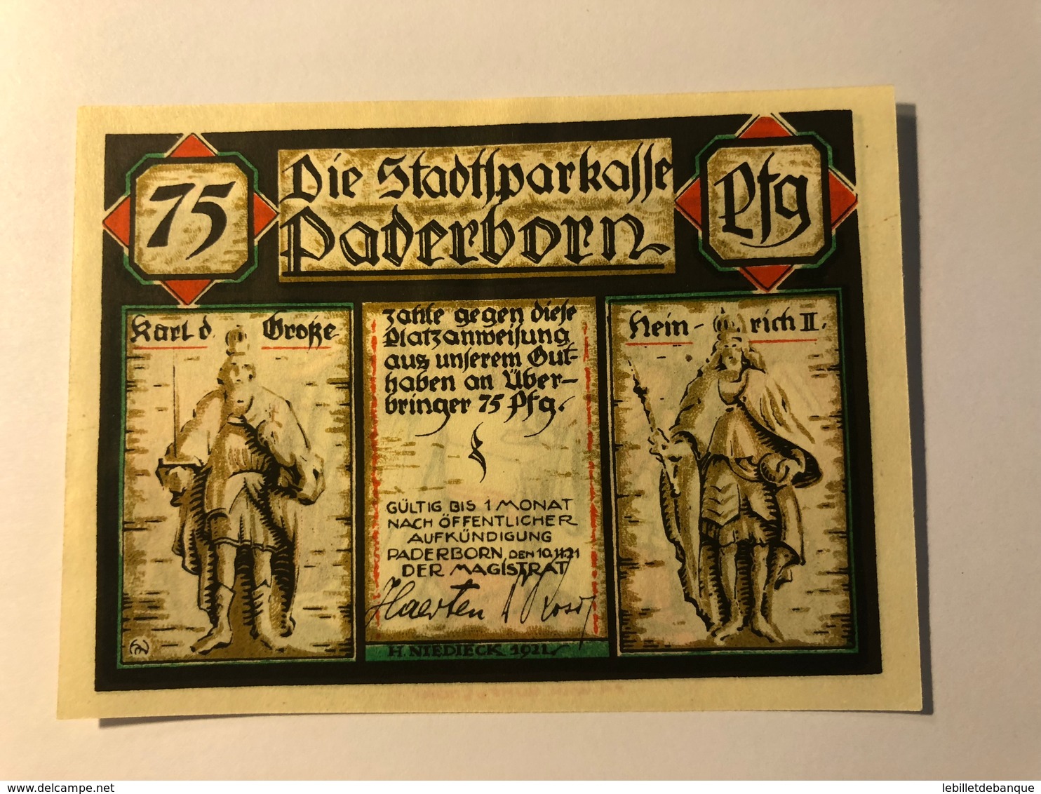 Allemagne Notgeld Paderborn 75 Pfennig - Collections