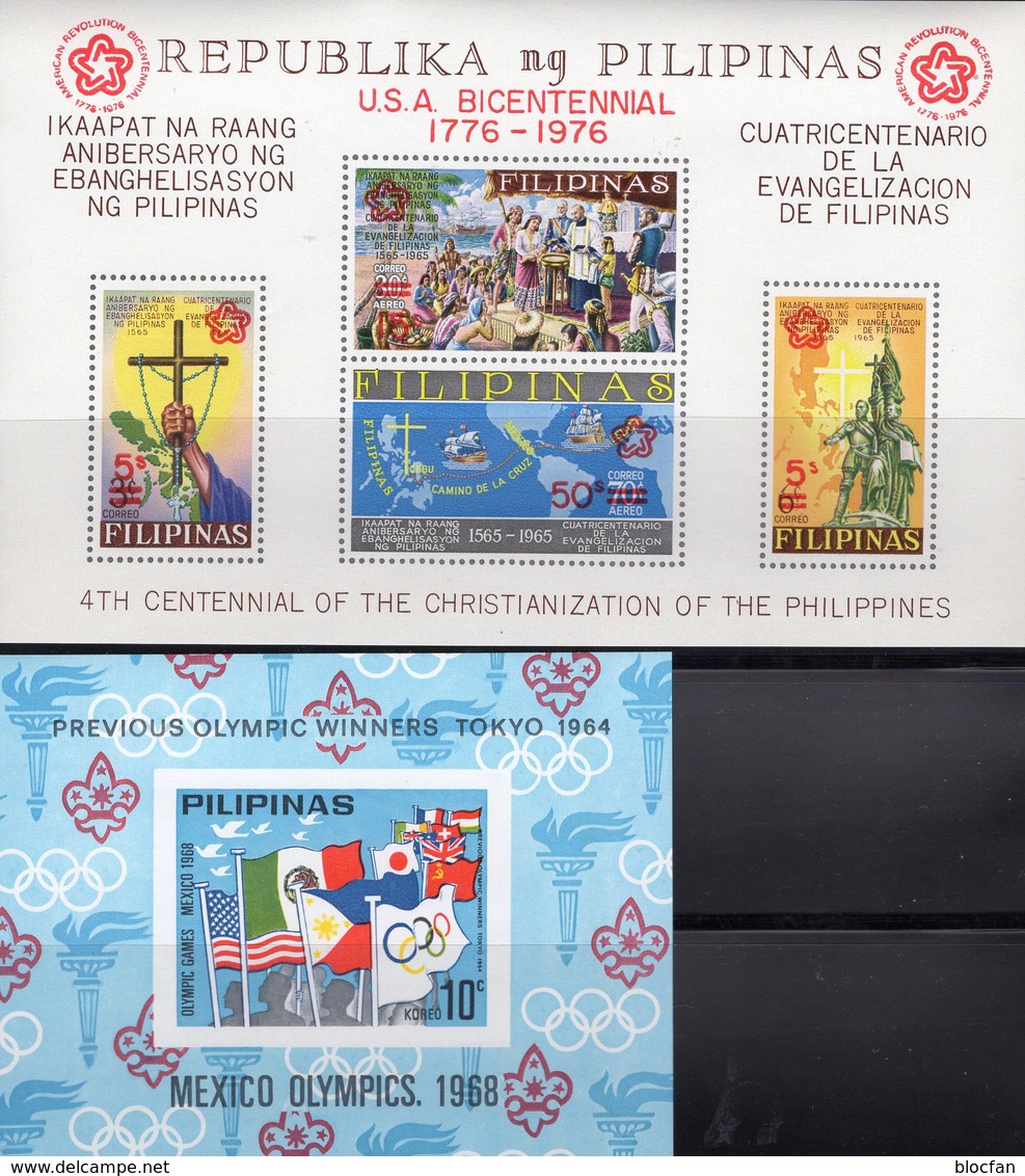 Olympia Tokio 1964 Filipinas Block IV+9b ** 30€ EXPO EFIMEX USA 1976 M/s Philatelic Bloc Olympic Sheet Bf Pilipinas - Philippines