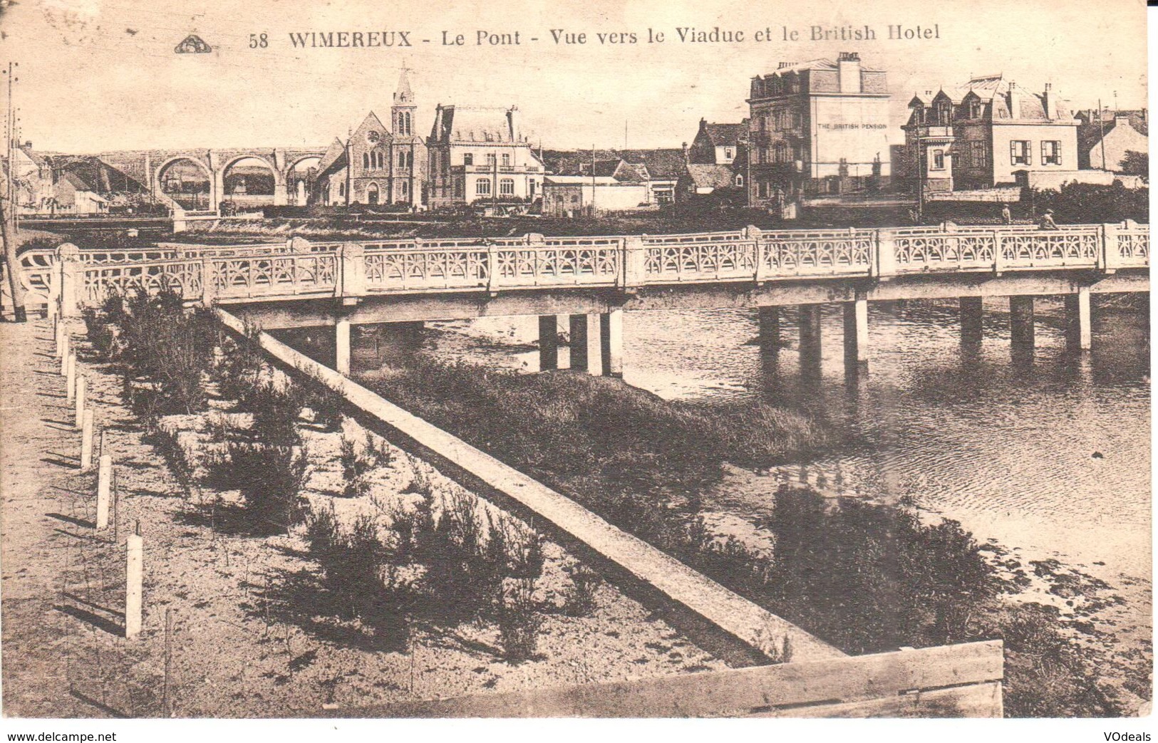 (62) Pas De Calais - CPA - Wimereux - Le Pont - Vue Vers Le Viaduc Et Le British Hotel - Autres & Non Classés