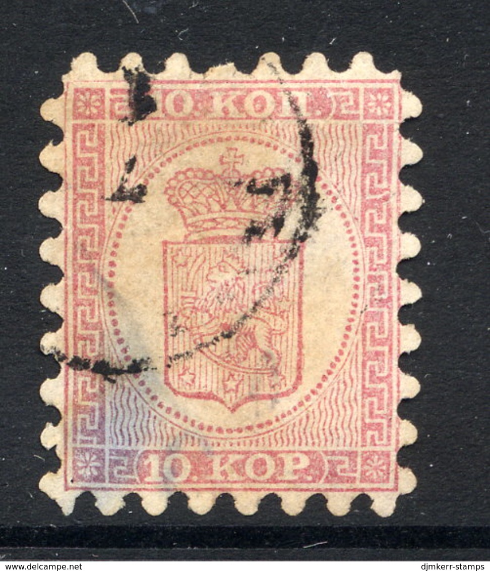 FINLAND 1860 10 Kop. Rose Roulette I, Used. SG 13, Michel 4Ax - Usati