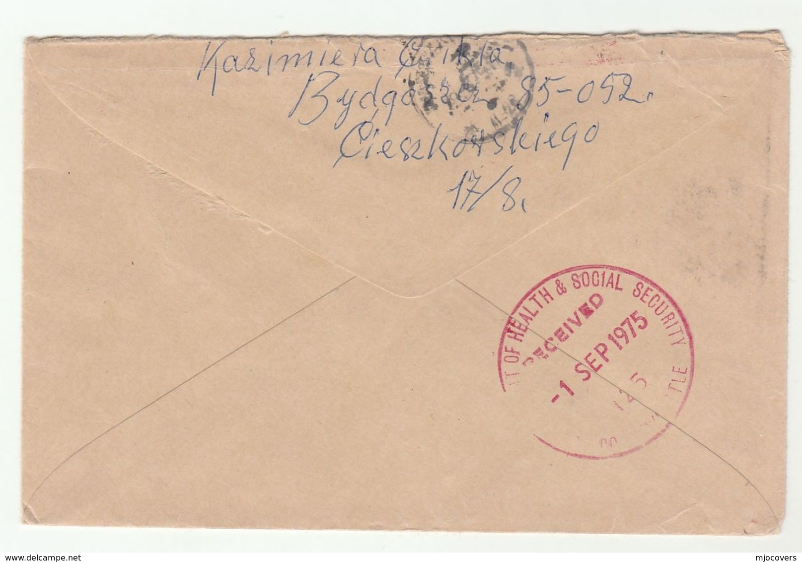 1975 Registered POLAND COVER COPERNICUS  FISH Stamps Bydgoszcz To Newcastle GB Astronomy - Astronomy