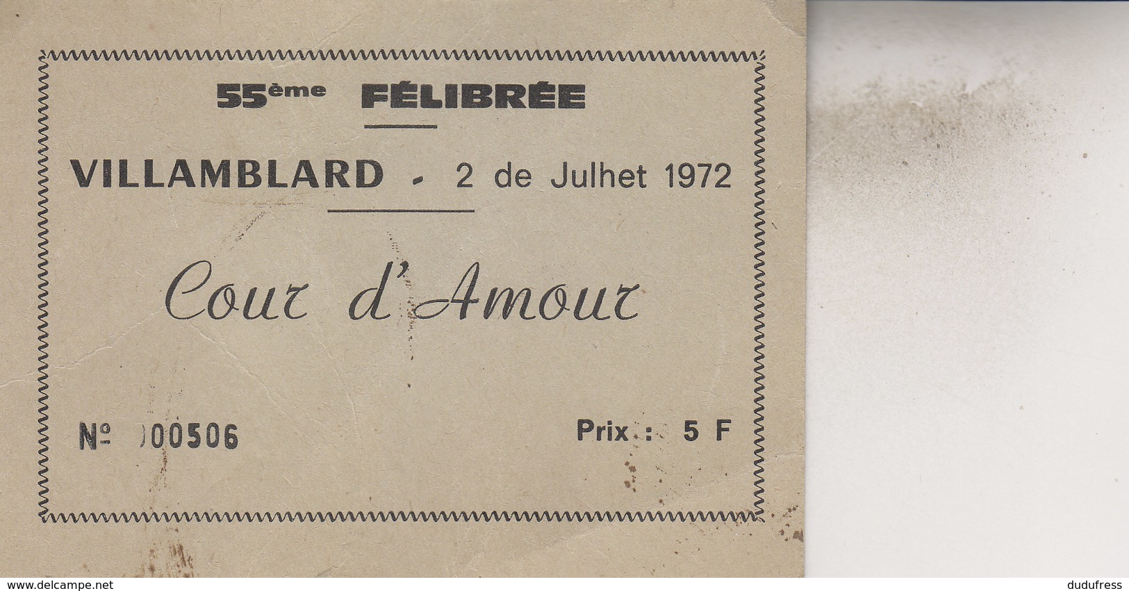 VILLAMBLARD   CARTE FELIBREE 1972 - Autres & Non Classés