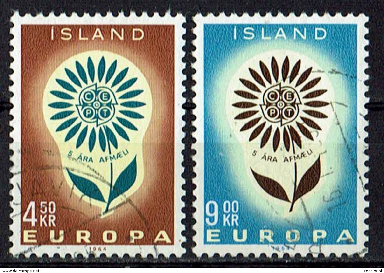 Island 1964 // 385/386 O Europa - Gebraucht