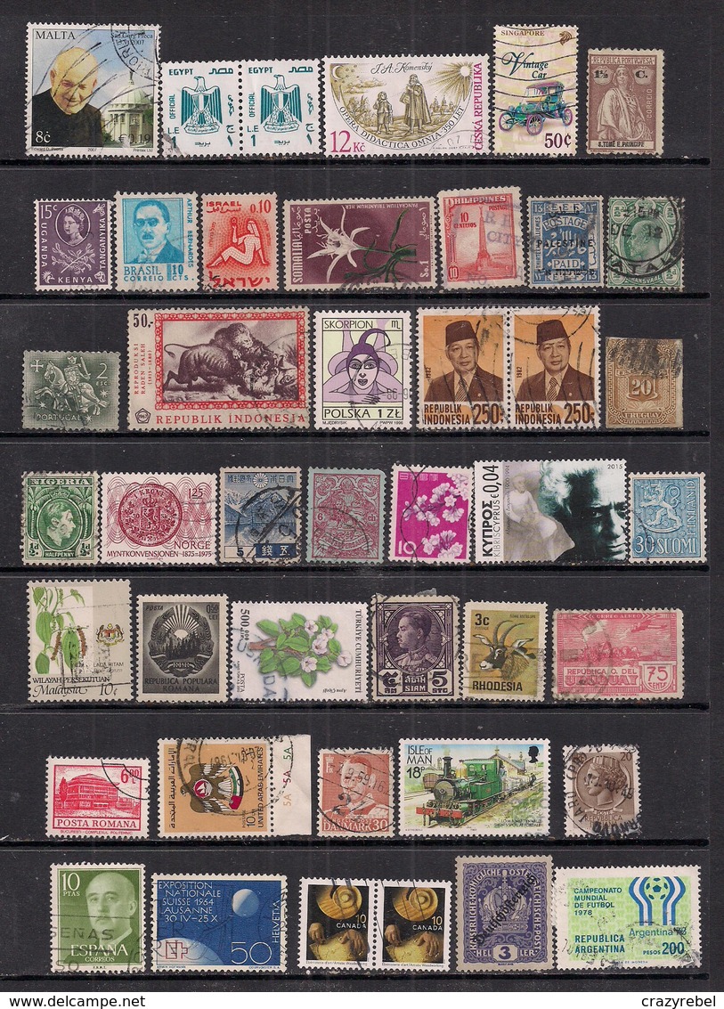 World Mixed Selection Of 43 Used Stamps Various Countries ( K106 ) - Collections (without Album)