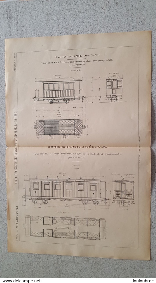 RARE REVUE TECHNIQUE DE L'EXPOSITION UNIVERSELLE DE 1889 LES CHEMINS DE FER  LA BUIRE  FORMAT  54.50 X 36 CM - Máquinas