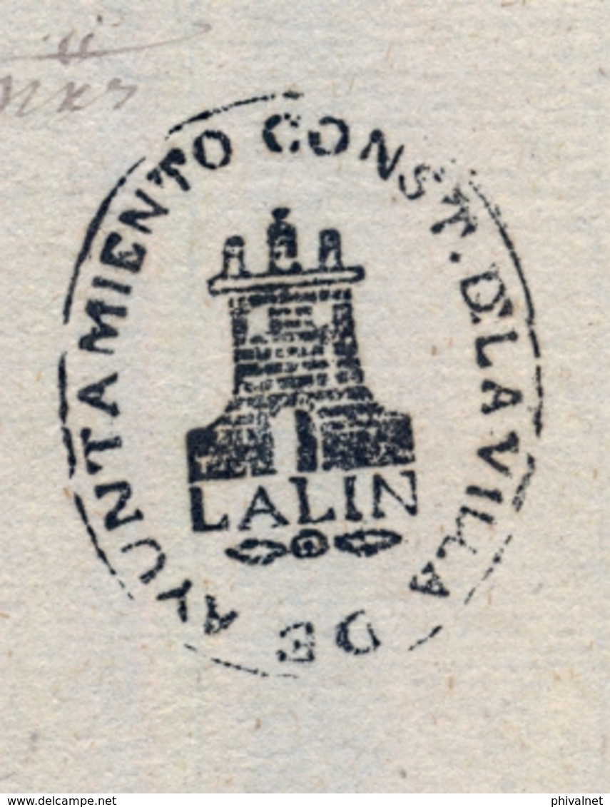1850 , PONTEVEDRA - LALÍN , LIBRAMIENTO PARA EL PAGO AL ESTAFETERO DE LA CORRESPONDENCIA OFICIAL DEL AYUNTAMIENTO, RRR - ...-1850 Préphilatélie