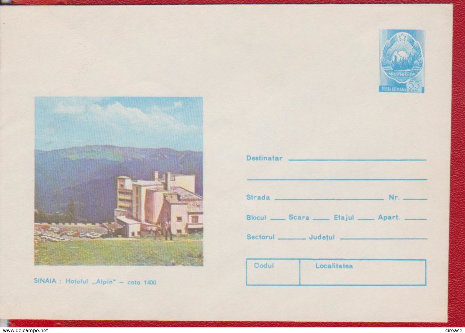 TOURISM SINAIA HOTEL ,,ALPINA'' ROMANIA POSTAL STATIONERY - Hotel- & Gaststättengewerbe