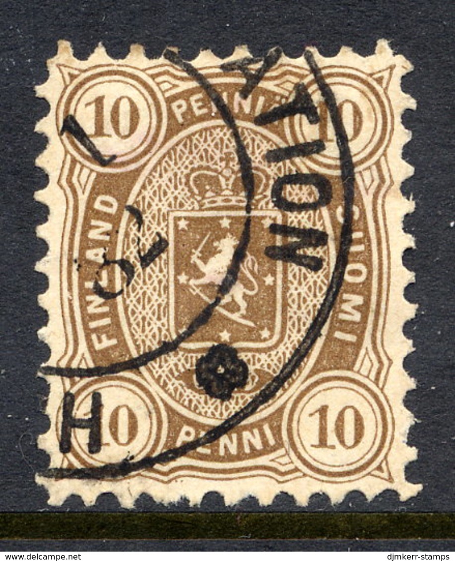 FINLAND 1881 10 P. Brown, Perforated 11, Fine Used. SG 72, Michel 15Ay - Gebruikt
