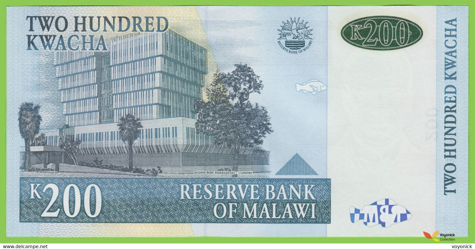 Voyo MALAWI 200 Kwacha 2004 P55 B146c BD UNC Reserve Bank Of Malawi, Lilongwe - Malawi