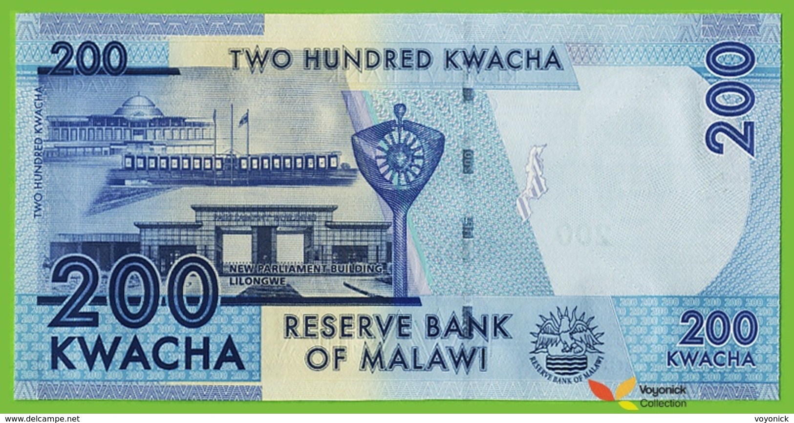 Voyo MALAWI 200 Kwacha 2013 P60b B153b AJ UNC  UNC Politics - Malawi