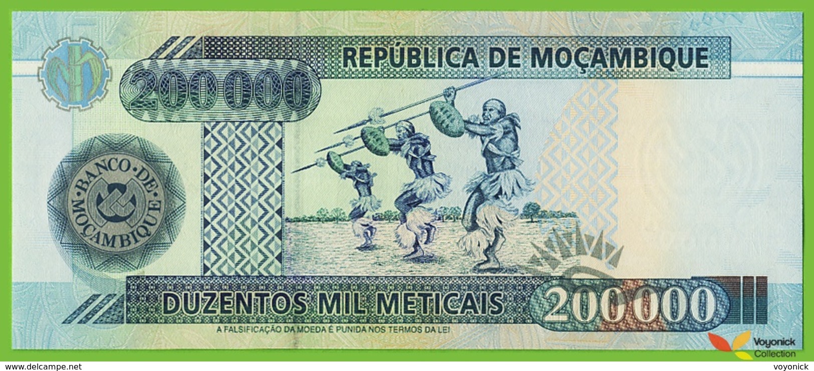 Voyo MOZAMBIQUE 200000 Meticais 2003 P141 B226a GB UNC Dancers - Mozambique