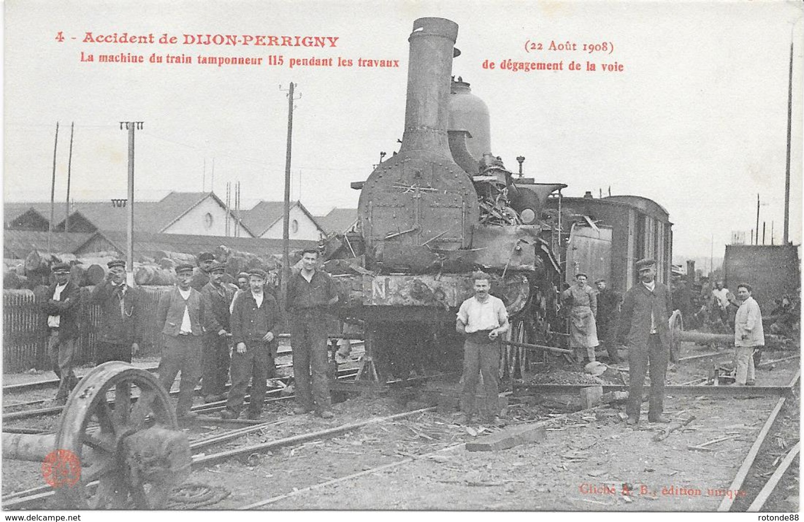 DIJON -PERRIGNY - CP - ACCIDENT DU 22 AOUT 1908 - Dijon