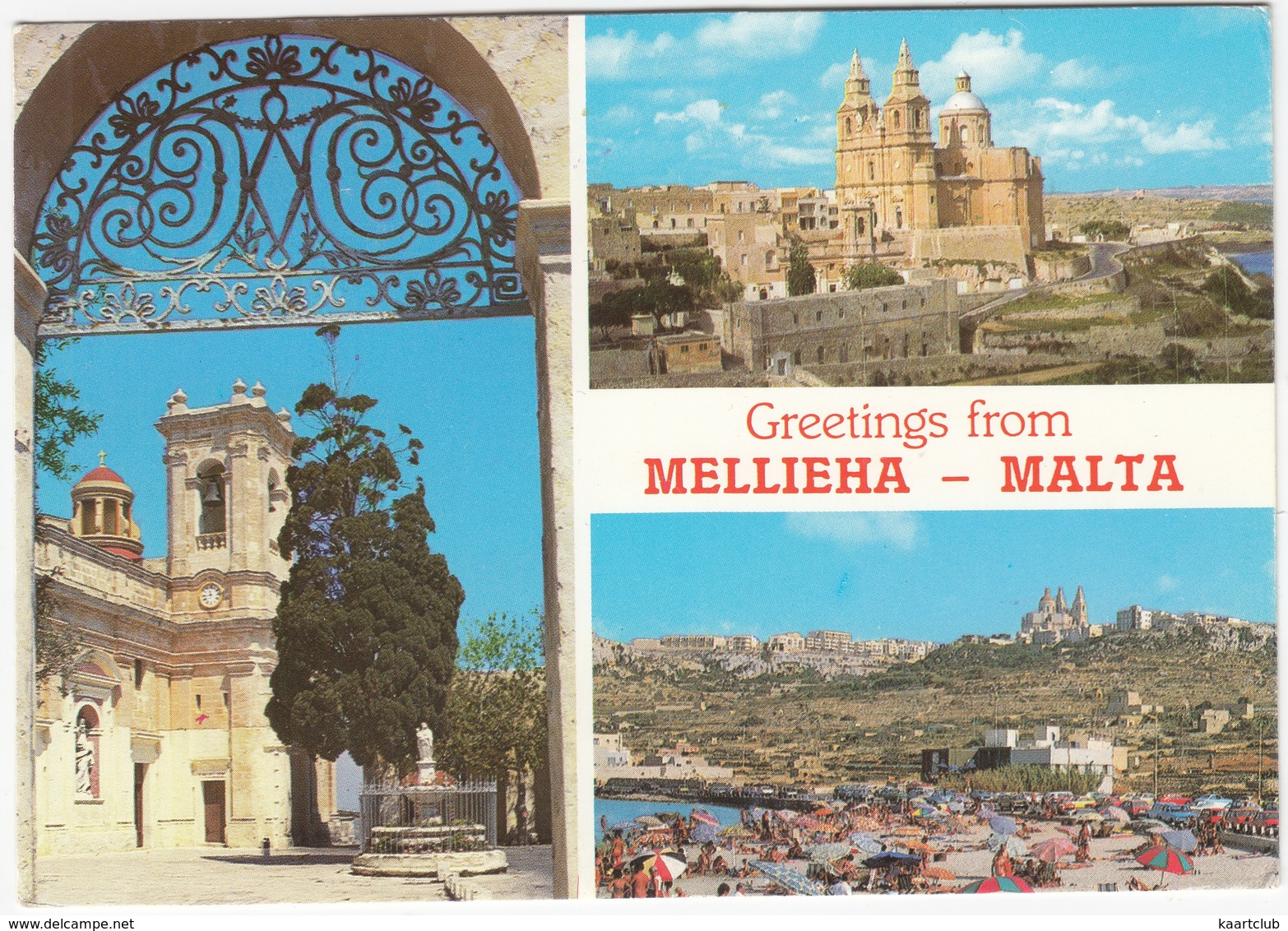 Greetings From Mellieha  - Malta - (10c 'Societa Filatelica 1966-1991' Stamp) - Malta