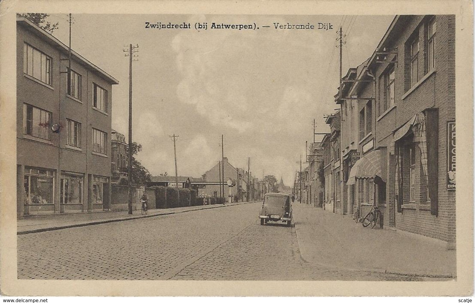 Zwijndrecht  (bij Antwerpen).  -    Verbrande Dijk  -   1955  Naar  Deurne - Zwijndrecht