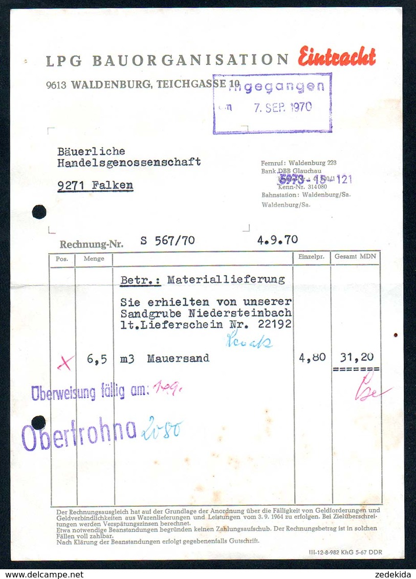 B4864 - Waldenburg - LPG Bauorganisation Eintracht - 1950 - ...