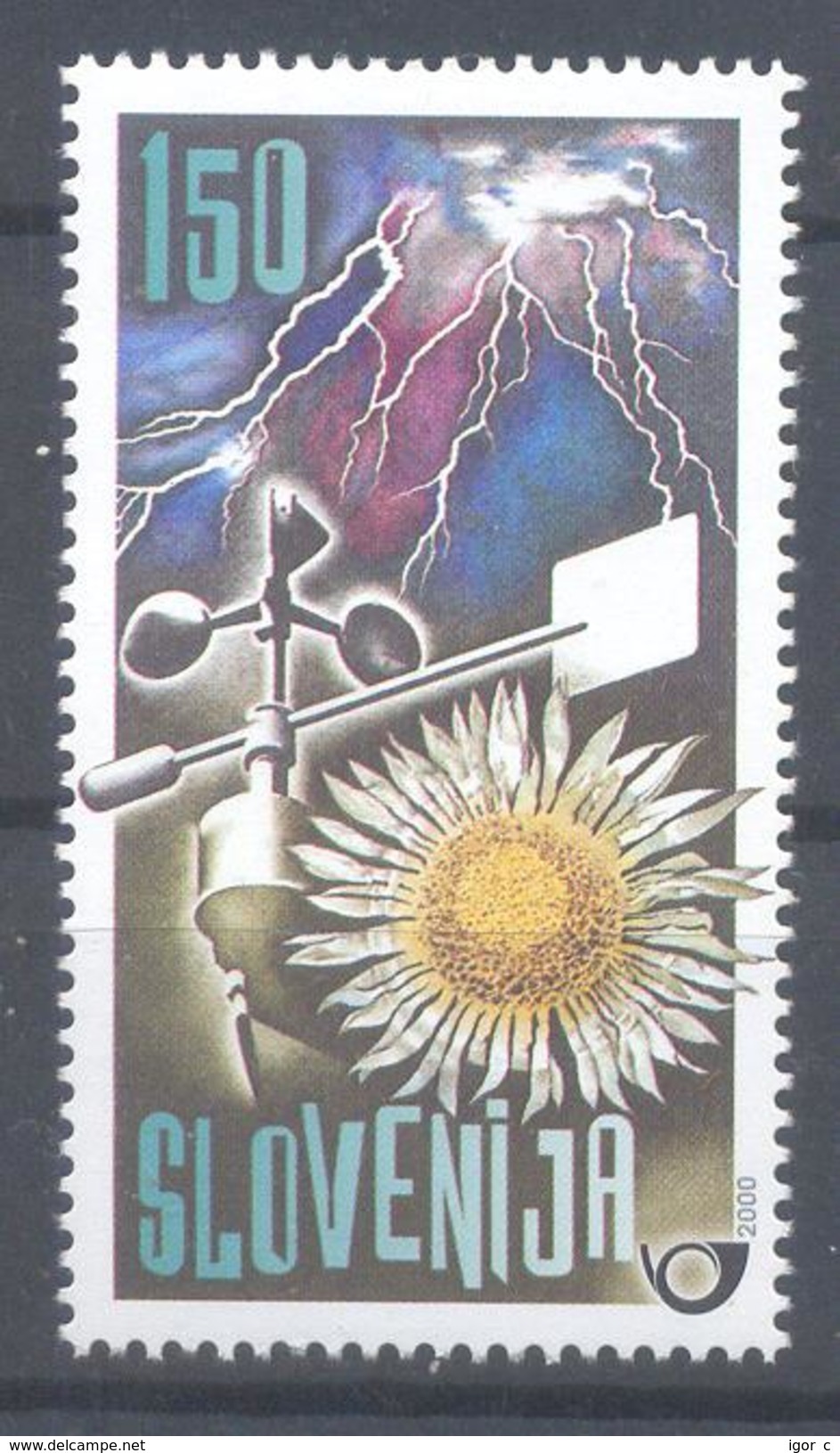 Slovenia Slovenie Slowenien 2000 Mint MNH **: Meteorology Wind Meter; Anémomètre; Storm Flowers Nature - Umweltschutz Und Klima