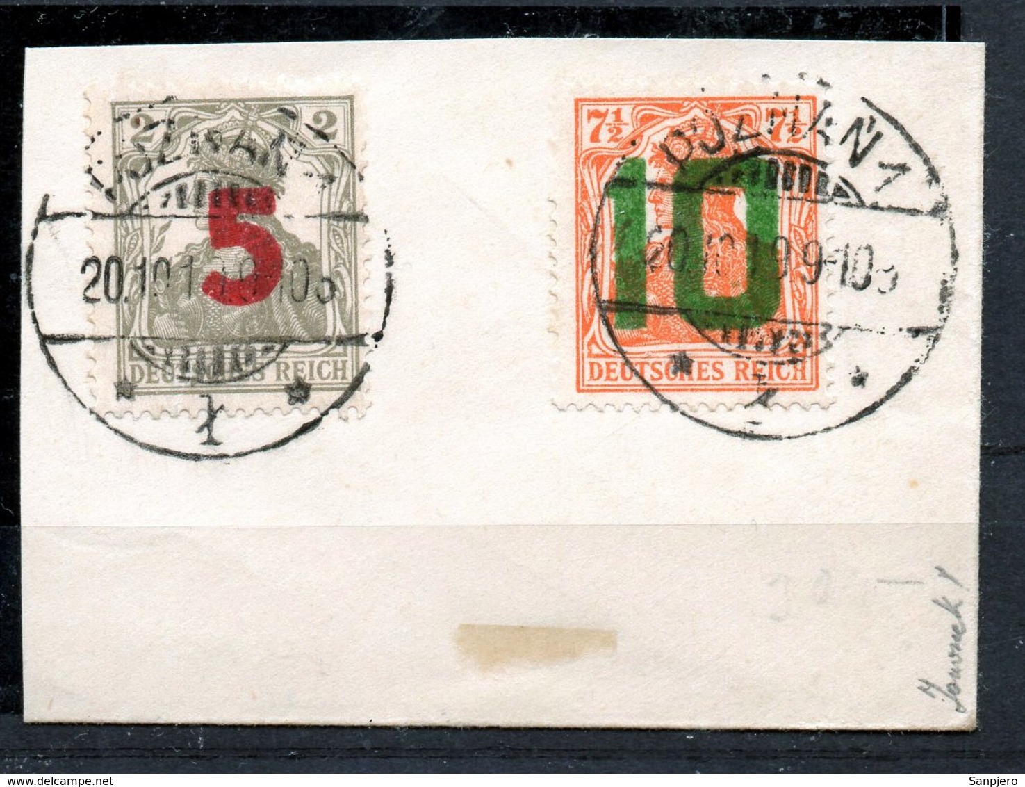 MI.NR. 135-136, 1919. GERMAN REICH IN POLAND, GNIEZNO PROVISIONAL ISSUE, CAT. VALUE 360€ - Usati