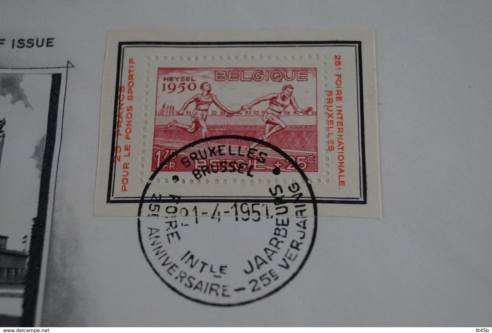 Heysel 1950,timbre Sur Enveloppe,25 Iem Foire Bruxelles 21/04/1951,pour Collection - ....-1951