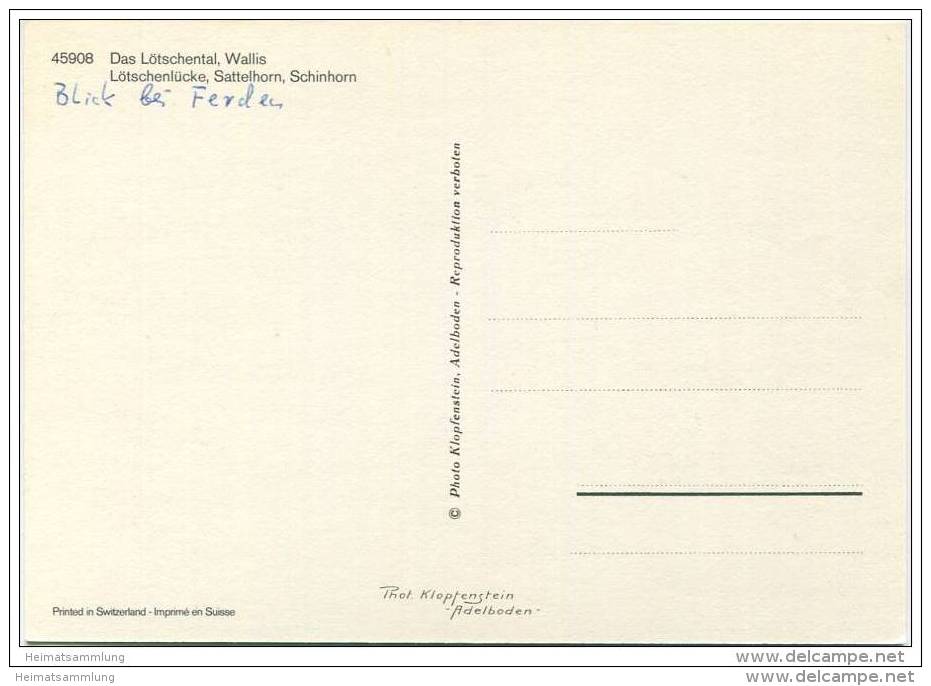 Das Lötschental Bei Ferden - AK Grossformat - Ferden
