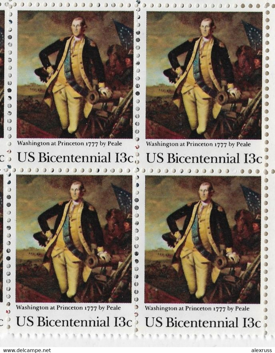 US 1977 American Bicentennial Issue George Washington Sc 1704 Block,VF MNH**OG - George Washington