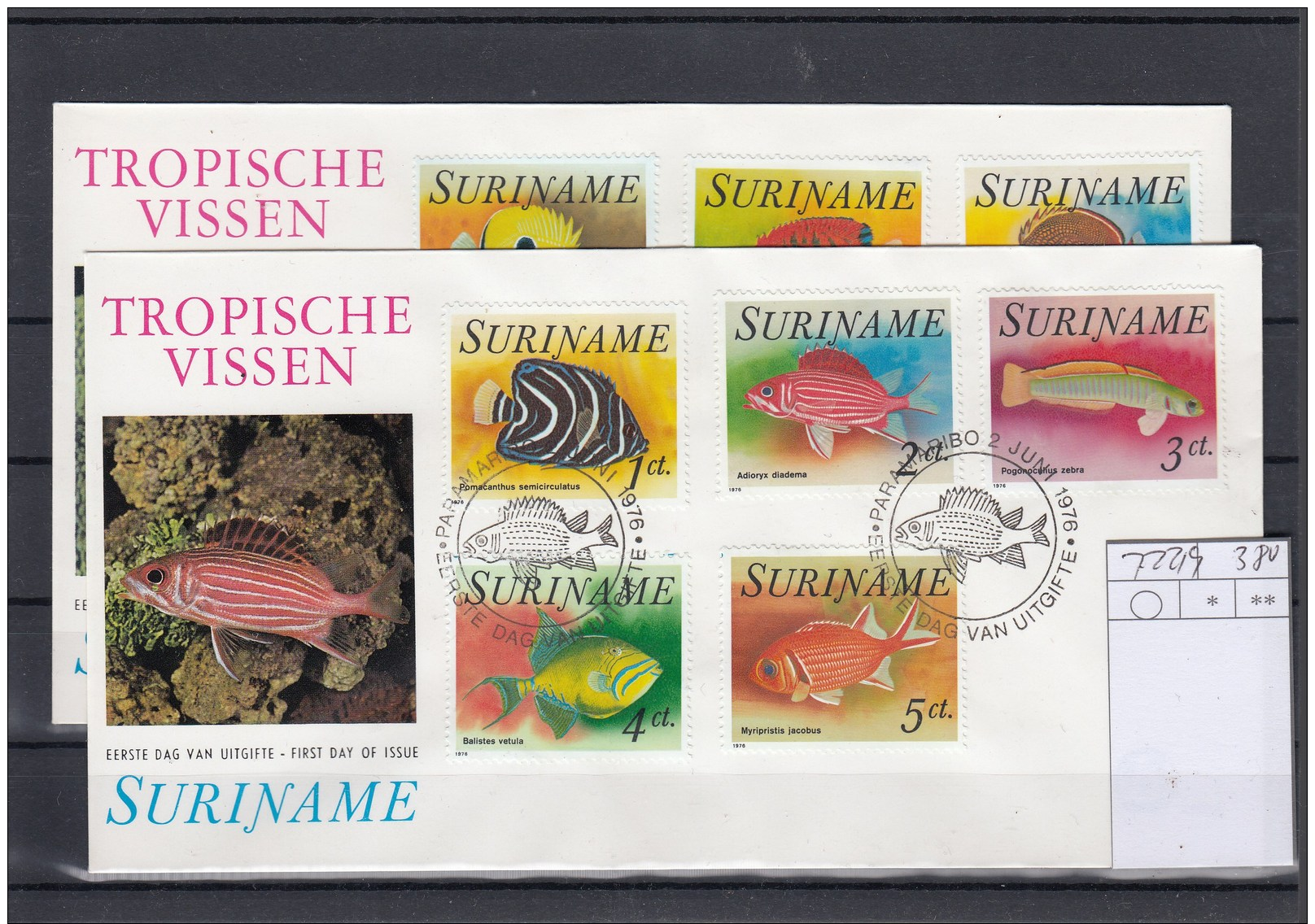 Surinam Michel Cat.No. FDC 722/729 Fish - Suriname