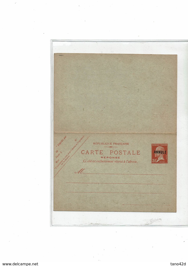 LCA9 - PASTEUR CPRP 30c+30c SURCHARGE "ANNULE" TTB - Cartes Postales Types Et TSC (avant 1995)