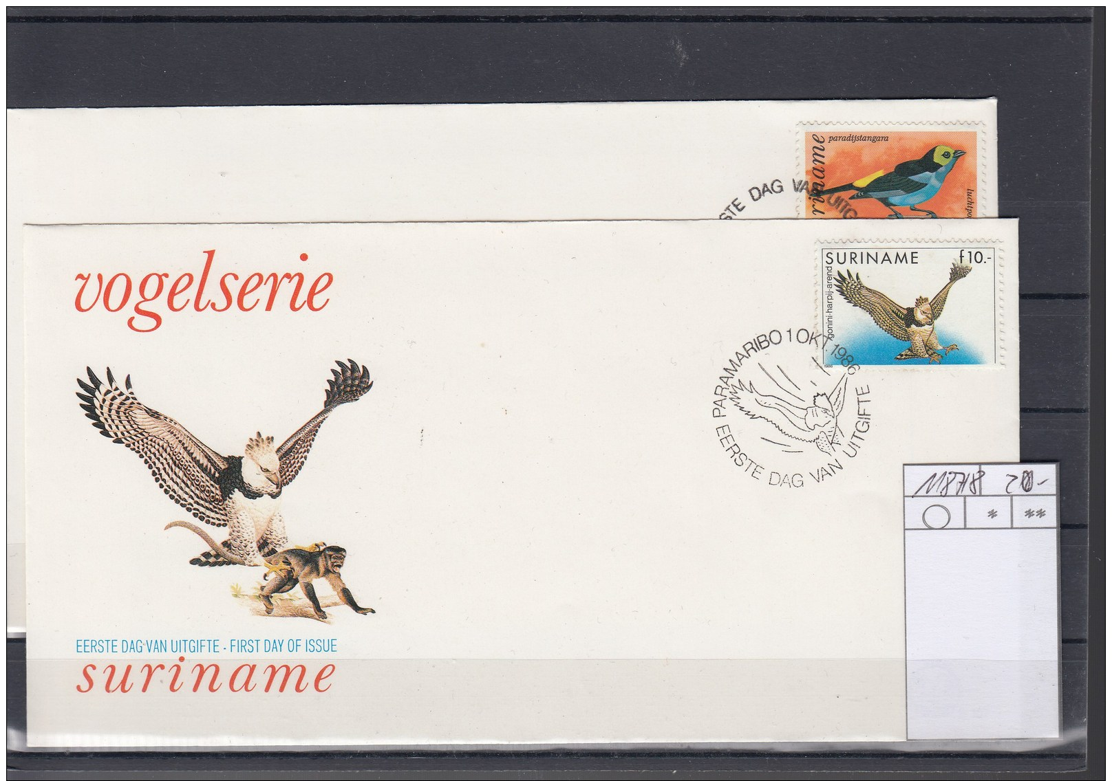 Surinam Michel Cat.No. FDC 1187/1188 Birds - Surinam