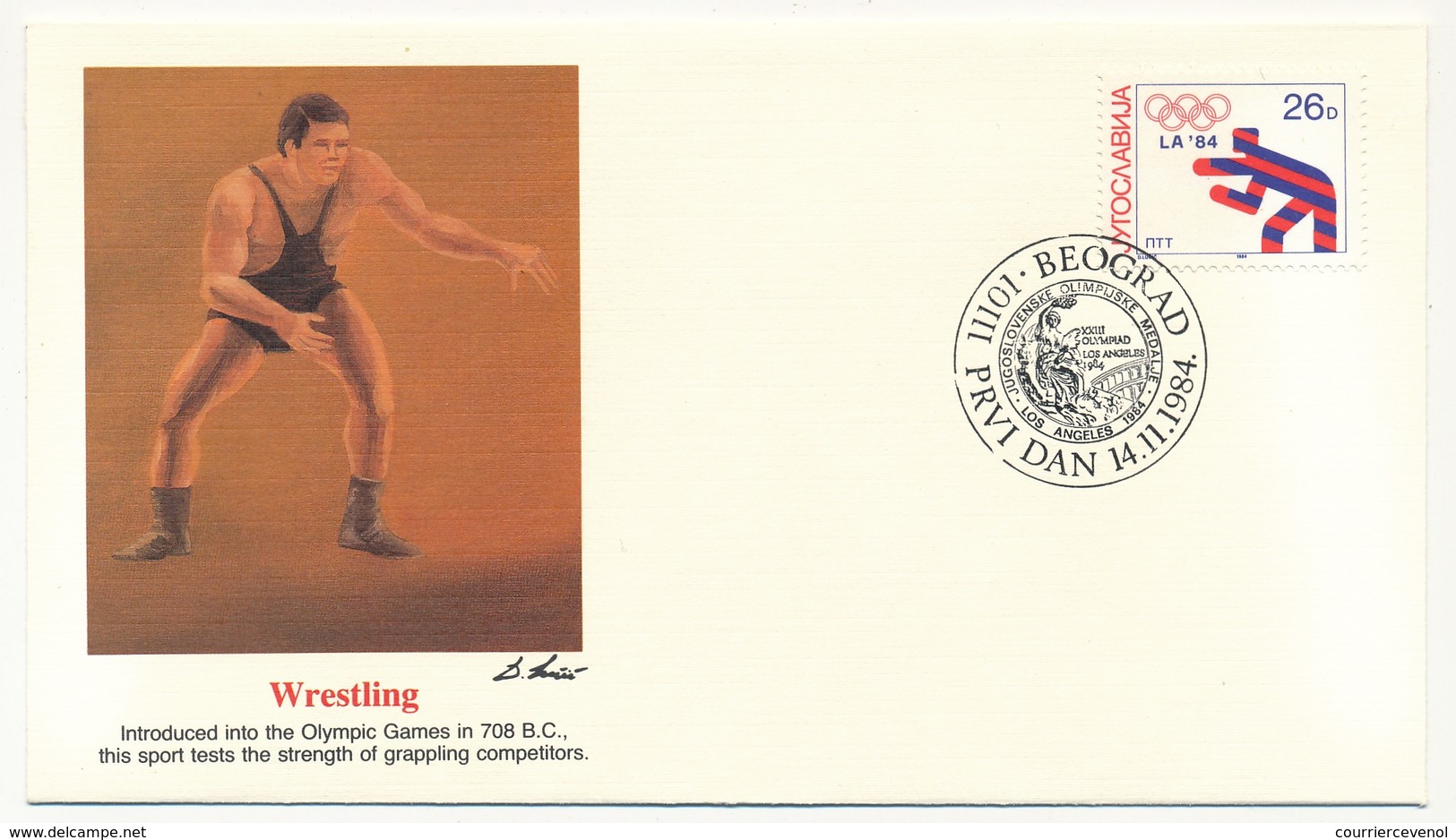 YOUGOSLAVIE - 10 enveloppes FDC Jeux Olympiques de Los Angeles - 2 x 2 séries - BEOGRAD 14/11/1984
