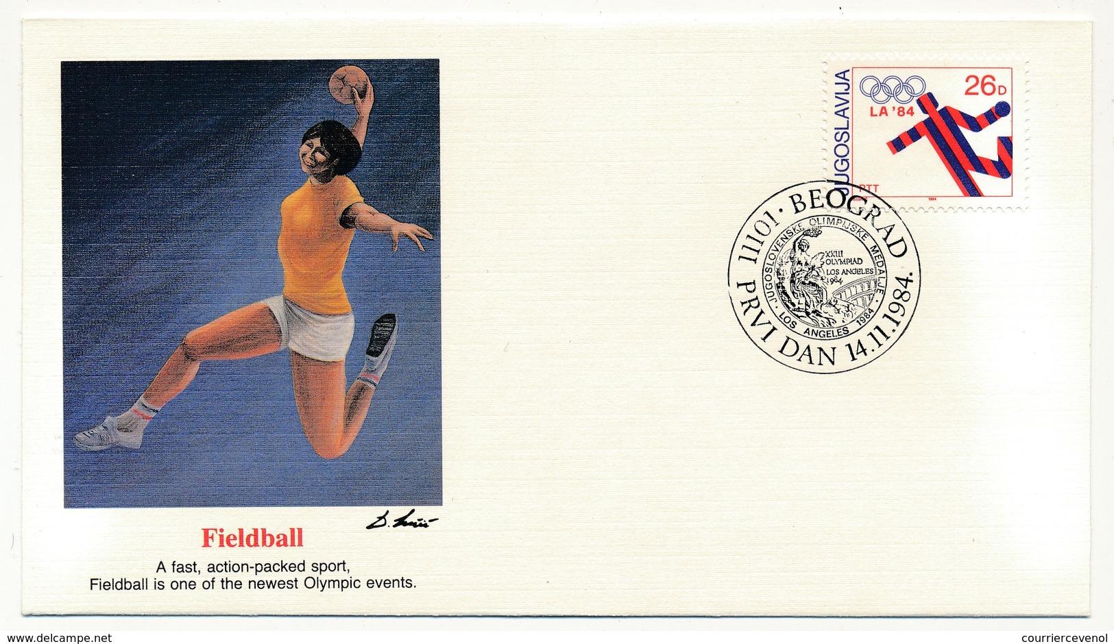 YOUGOSLAVIE - 10 enveloppes FDC Jeux Olympiques de Los Angeles - 2 x 2 séries - BEOGRAD 14/11/1984