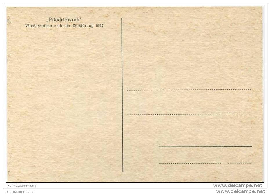 Friedrichsruh - Wiederaufbau Nach Der Zerstörung 1945 - AK Grossformat - Friedrichsruh