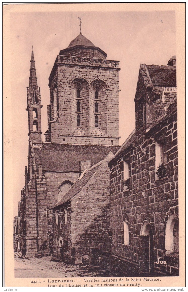 29 - Finistere -  LOCRONAN -  Vieilles Maisons De La Saint Maurice - Tour De L Eglise Et Clocher Du Penity - Locronan