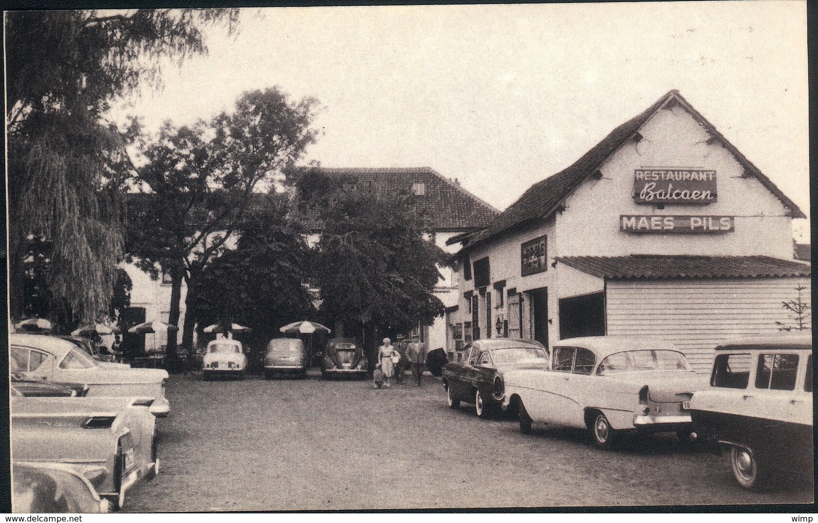 Wemmel : Privé-kaart Restaurant De L'Etang (l'Ancien Balcaen) Met Veel Oldtimers - Wemmel