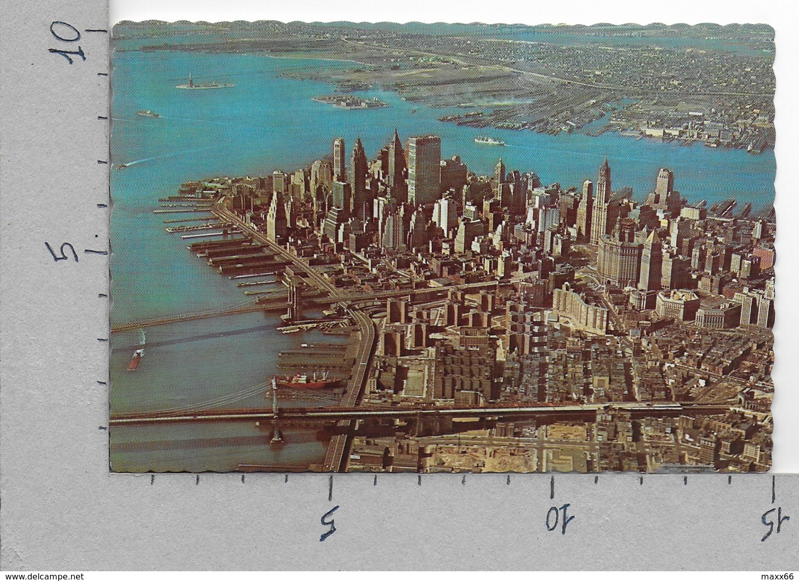 CARTOLINA NV STATI UNITI - NEW YORK - Lower Manhattan Skyline From The Air - 10 X 15 - Manhattan