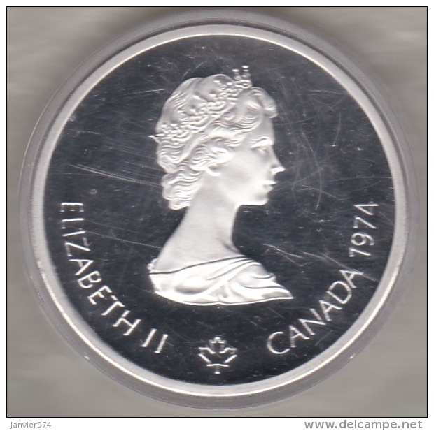 Canada 10 Dollars 1974 JO Montréal 1976 La Crosse, Argent  Unc Dans Sa Capsule - Canada