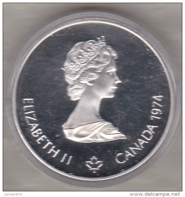 Canada 5 Dollars 1974 JO Montréal 1976 Canoeing, Argent  Unc Dans Sa Capsule - Canada