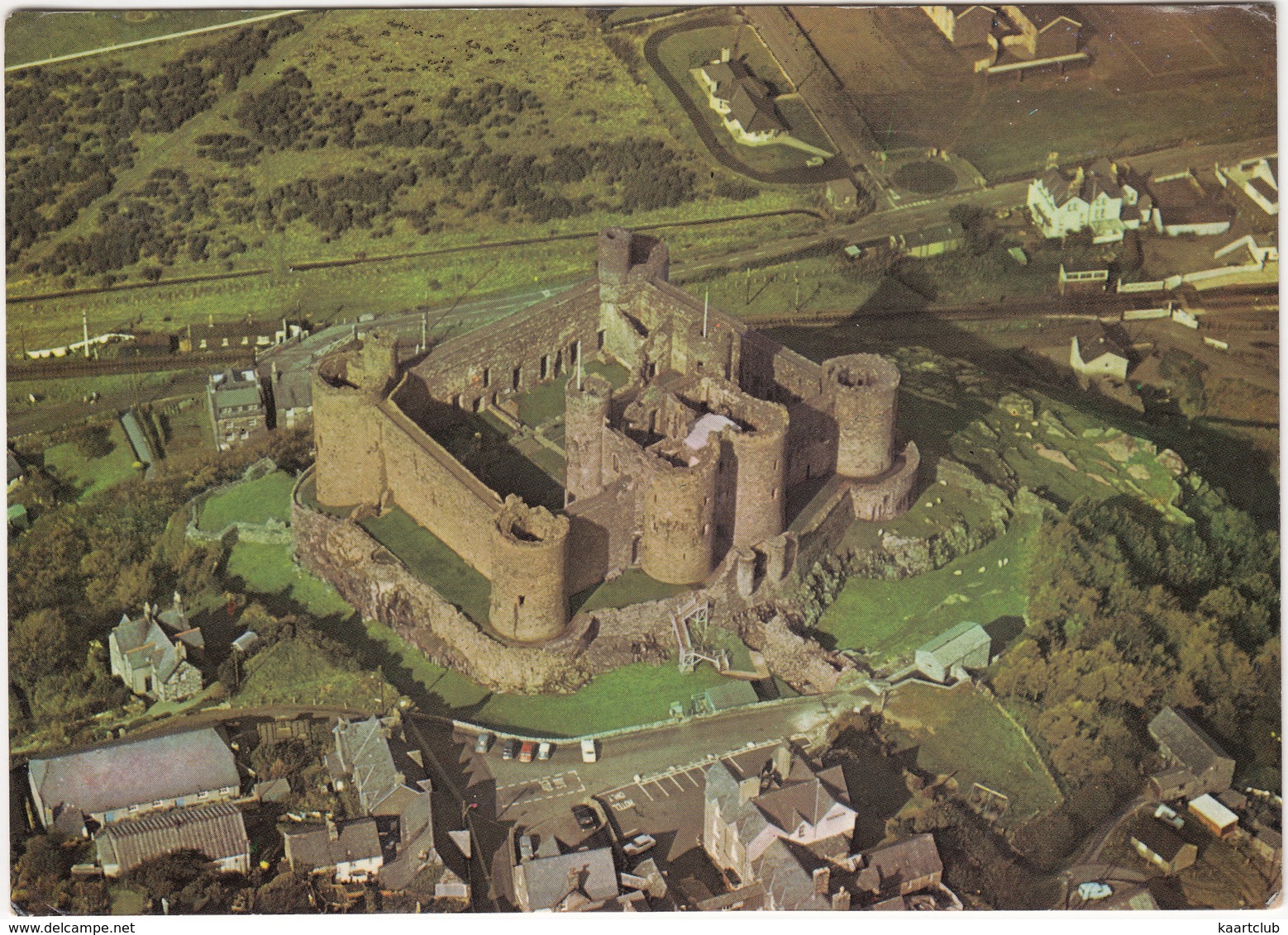 Harlech Castle, Gwynedd - Air View -  Wales - Caernarvonshire