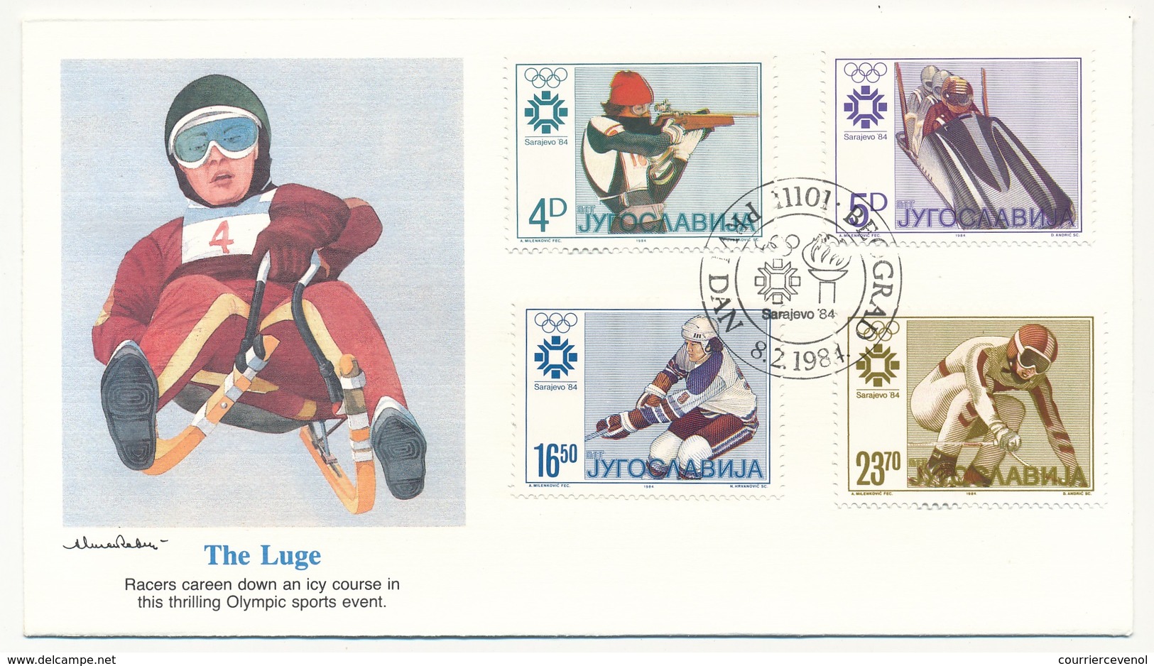 YOUGOSLAVIE - 10 Enveloppes FDC Jeux Olympiques De SARAJAVO - 2 Séries - BEOGRAD 8/2/1984 - Hiver 1984: Sarajevo