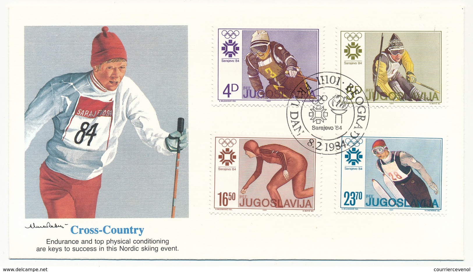 YOUGOSLAVIE - 10 Enveloppes FDC Jeux Olympiques De SARAJAVO - 2 Séries - BEOGRAD 8/2/1984 - Invierno 1984: Sarajevo