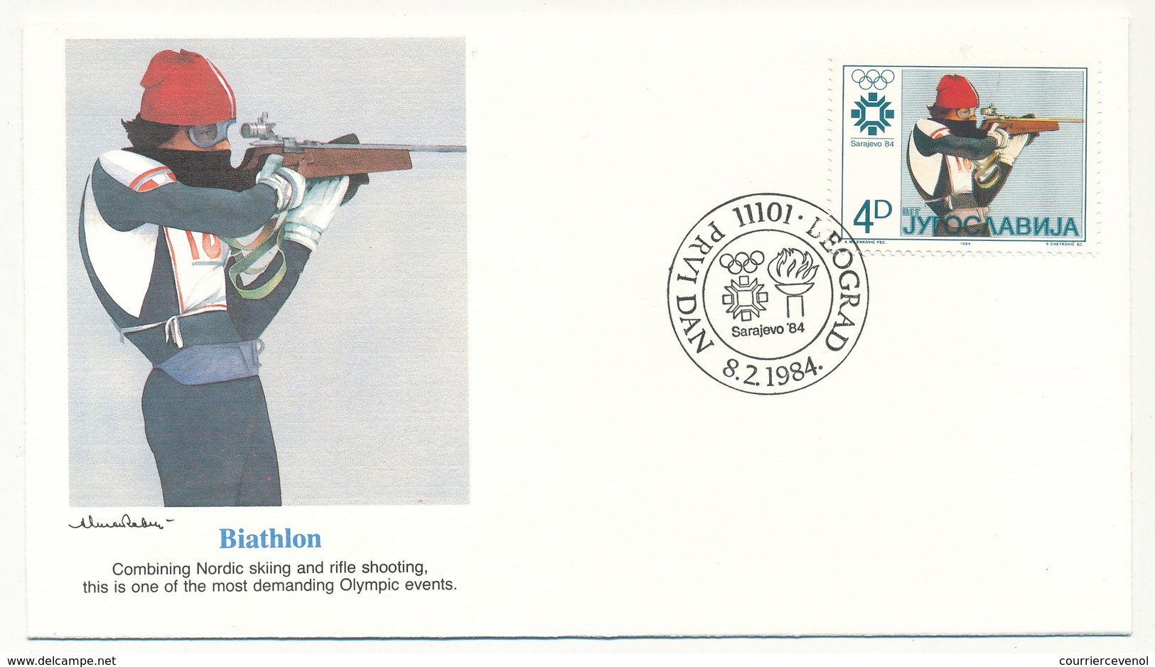 YOUGOSLAVIE - 10 enveloppes FDC Jeux Olympiques de SARAJAVO - 2 séries - BEOGRAD 8/2/1984