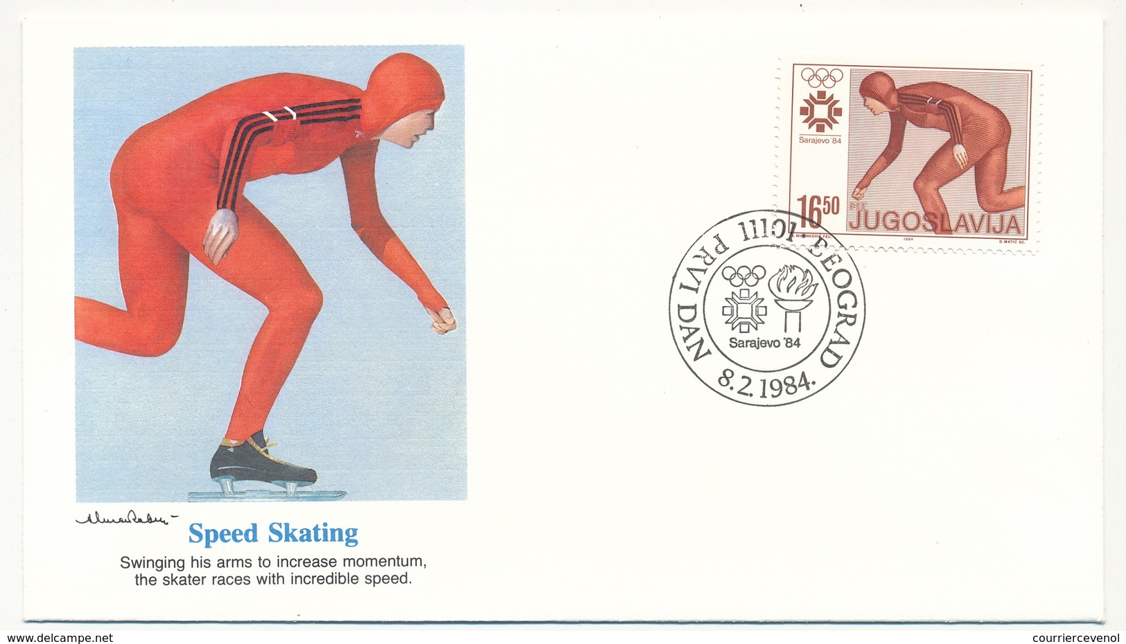 YOUGOSLAVIE - 10 enveloppes FDC Jeux Olympiques de SARAJAVO - 2 séries - BEOGRAD 8/2/1984