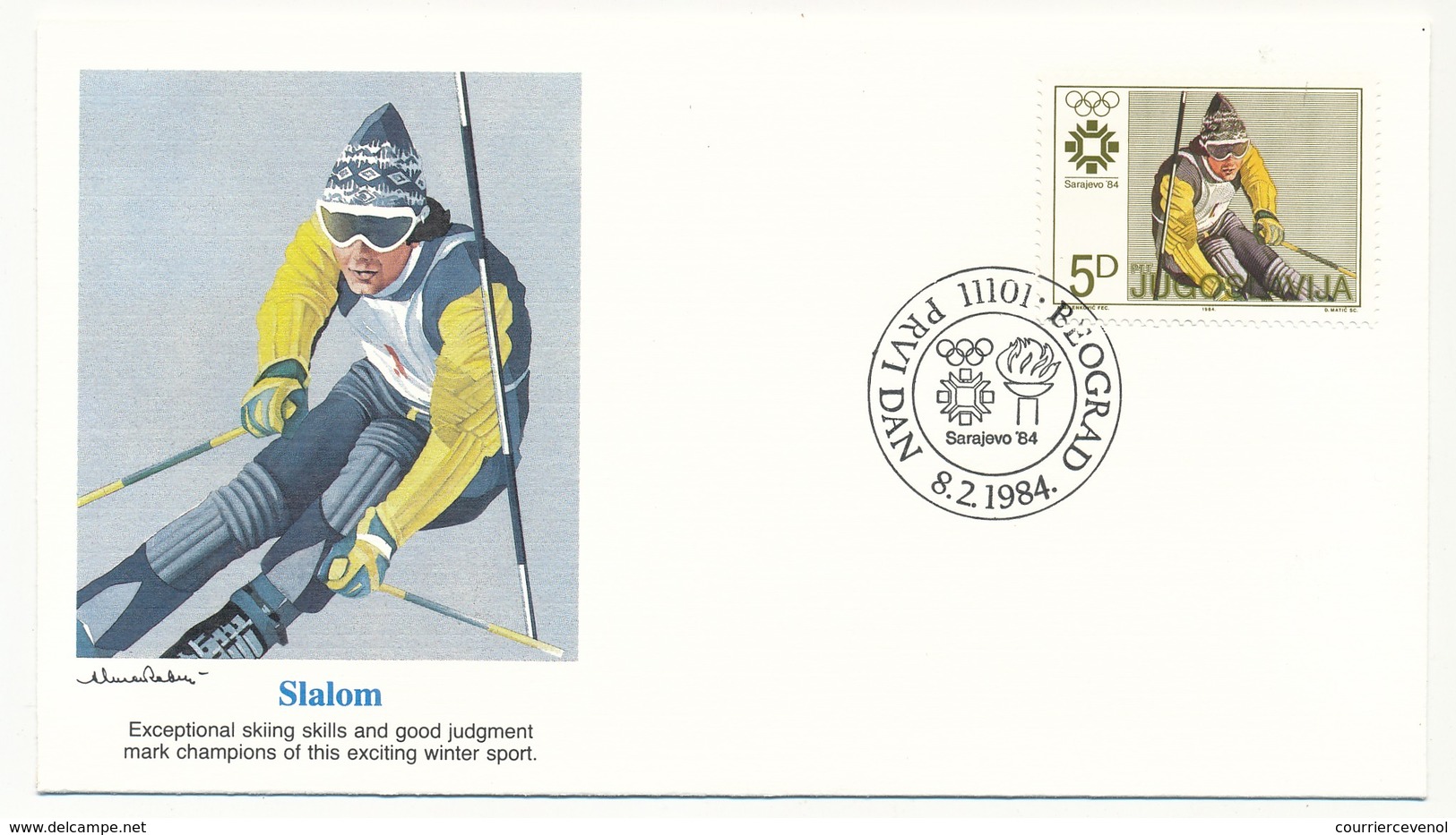 YOUGOSLAVIE - 10 enveloppes FDC Jeux Olympiques de SARAJAVO - 2 séries - BEOGRAD 8/2/1984